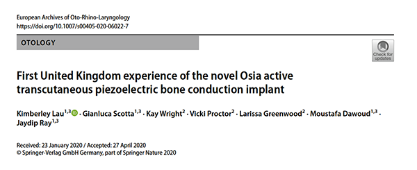 Osia active transcutaneous piezoelectric bone conduction implant